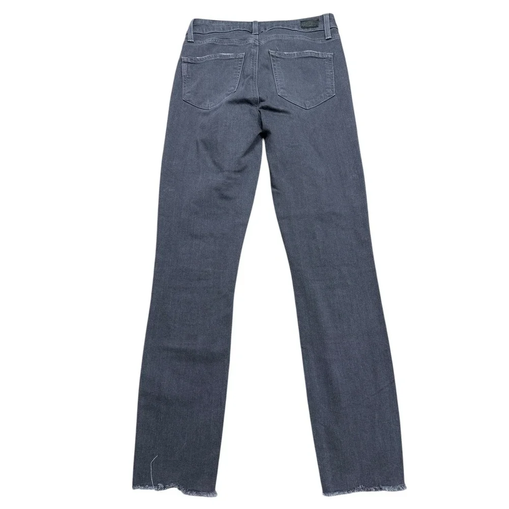 PAIGE Hoxton High Rise Ankle Skinny Jeans Gray Raw Hem Stretch Denim Womens 25‎